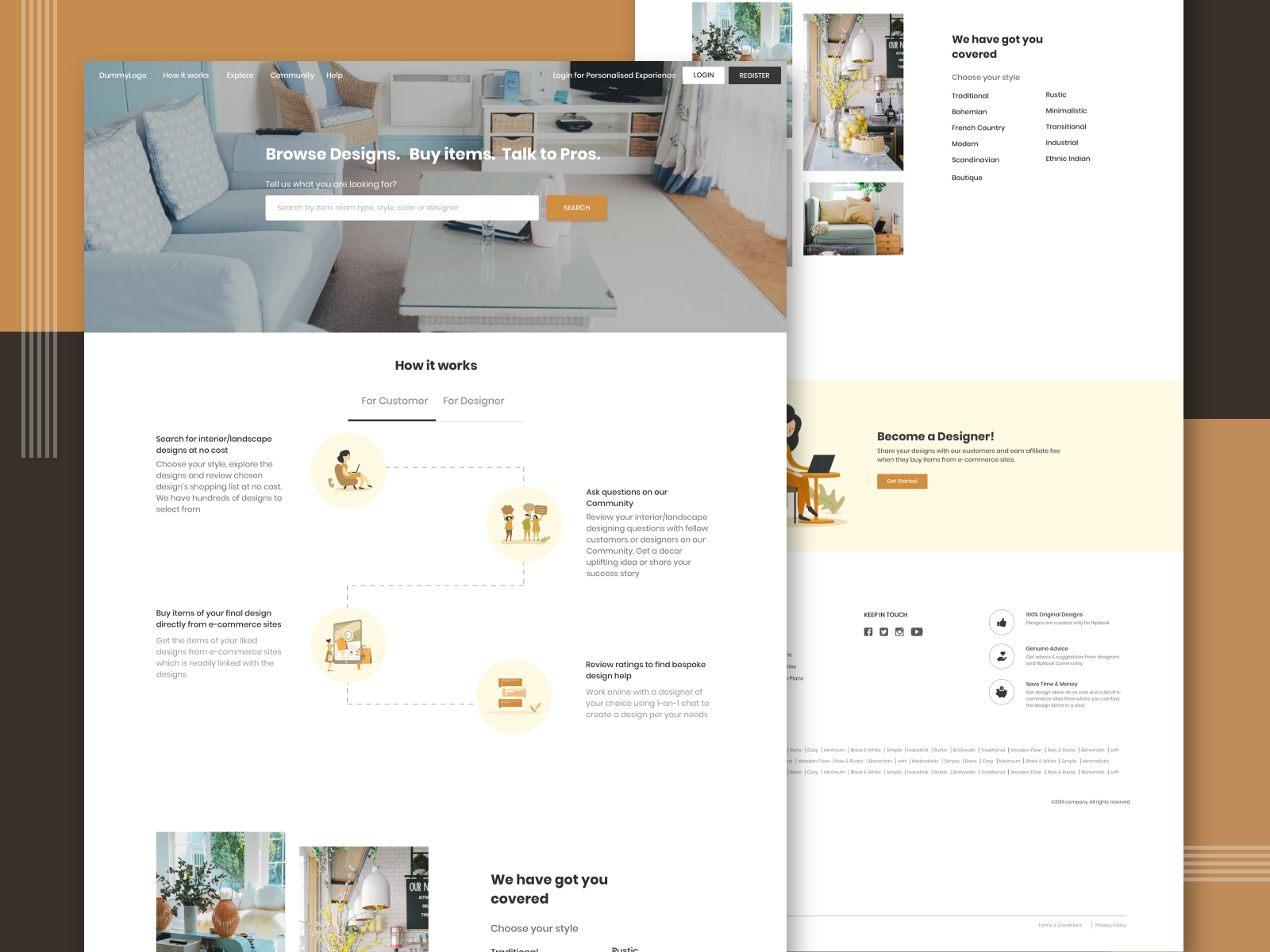 Interior design idea sharing platform by Reckonsys Tech Labs on Dribbble