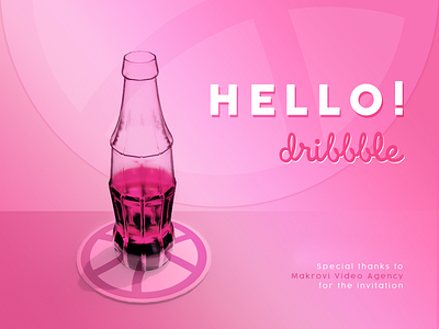 Hello Dribbble! debut design first post first shot hello hello dribble invite pinkish thanks ui