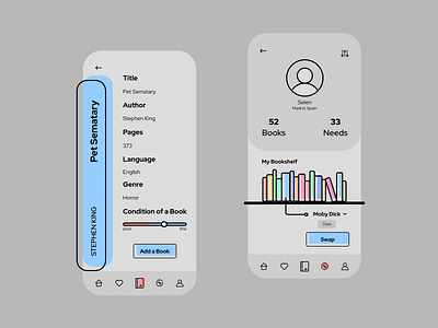 Book Exchange App app design application design book app book exchange design illustration interface mobile app mobile app design mobile ui reading ui ux