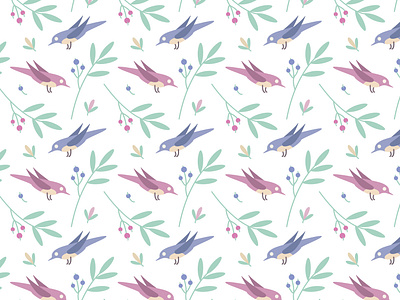 Bird`s seamless pattern