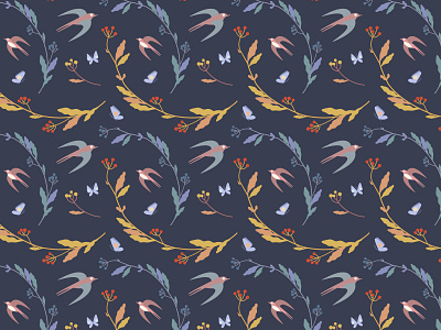 Bird`s seamless pattern 2