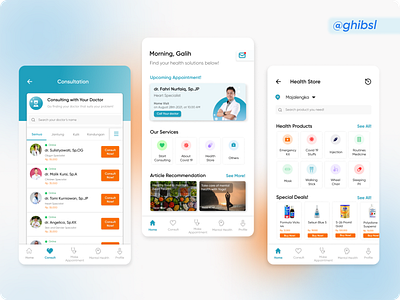 I-Health (Healthcare App) consultation app covid 19 design healtcare app health medical app ui ui design ux