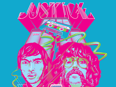 Justice - Screenprinted Poster design dj gigposter gigposters illustration justice poster posters typography