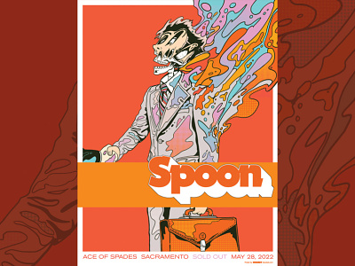 Spoon - Bottlerock Night Show - Sacramento 2022 design gigposter gigposters halftones illustration milton glaser poster posters procreate psychedelic sacramento spoon trippy typography