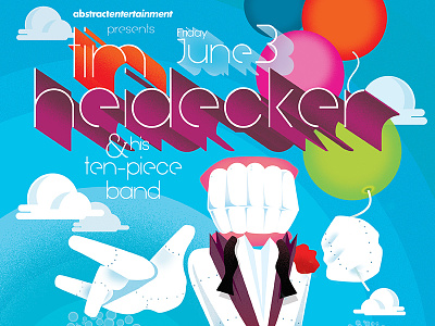 Tim Heidecker & His Ten-Piece Band Gigposter airbrush gigposter poster sacramento tarkus tim and eric tim heidecker