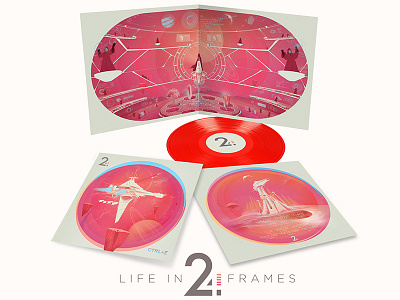 Life in 24 Frames - Ctrl+Z album art. Gatefold Vinyl. illustration indie music sacramento sci fi space