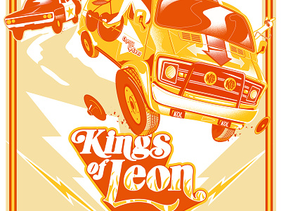 Kings of Leon - Screenprinted Gigposter New Jersey 2017 cars gigposter kings of leon movies poster posters