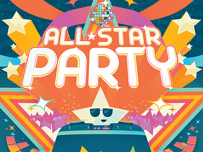 All-Star Party disco dj illustration nightclub poster posters virtual reality vr