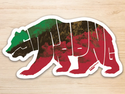 California Strong Sticker bear california california fires camp fire color design dribbble graphic design illustration northern california typogrpahy