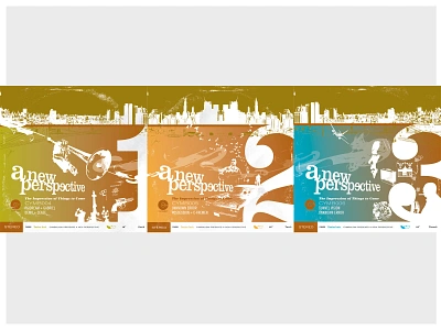 A New Perspective - Set of Three 10" Records blacksploitation blaxploitation branding collage color design dribbble dribble drum and bass halftones illustration jazz logo music triptych typography ui vector