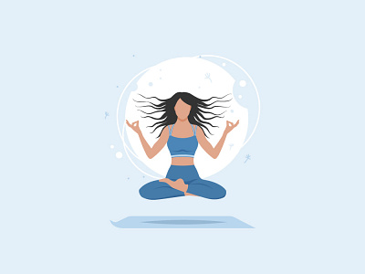 Woman in Lotus Position asana cartoon character design faceless fitness flat girl graphic harmony illustration lotus meditation people pose relax wellness woman yoga zen