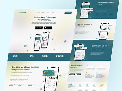 Finance app landing page - EasyApp