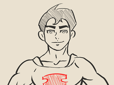 Hey you handsome illustration inking superman
