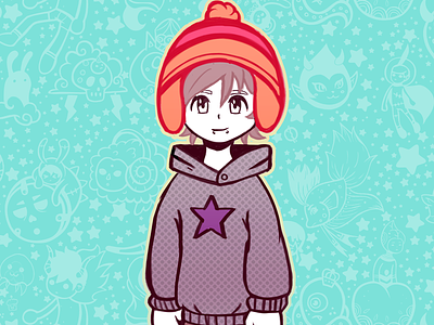 A soft boy boy character design illustration