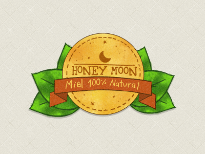 Honeymoon honey leaf logo moon