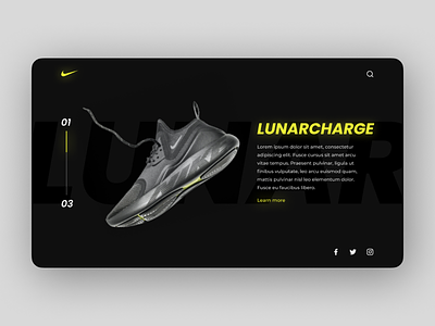 Nike LunarCharge Landing page