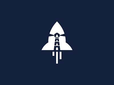 popperl creative logo design lighthouse logo rocket sea