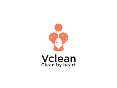 Vclean abstract clean logo love people