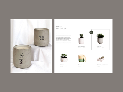 Zoa concept site redesign beauty candles catalogue e shop minimalism onlineshop redesign ui ux webdesign