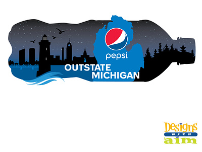Outstate Michigan Logo icon logo logo design marketing michigan pepsi starry night