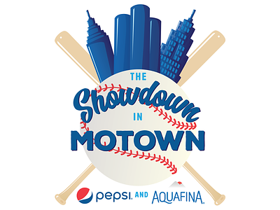 Pepsi & Aquafina Showdown in Motown Logo logo logo design sports logo