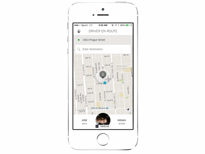 Uber — Moving a Pin framer interaction design ios iphone product design ui ux