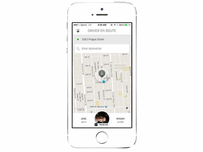 Uber — Moving a Pin