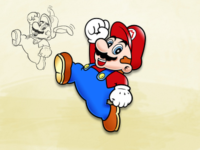 Super Mario Land 2 Mario art bunny design gameboy gradient illustor illustration nintendo recreation shading vector