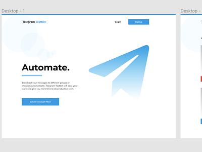Telegram bot landing figma landing page ui ux