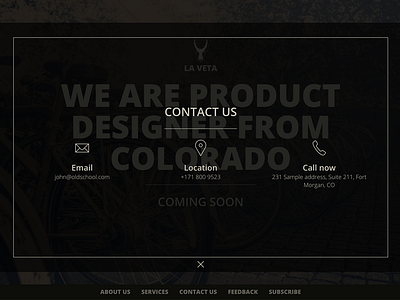 La Veta Contact Us design ui ux web website