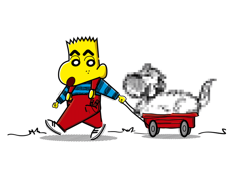 Zapping 90s 90s kid bart simpson character design dennis the menace design gif illustration illustration art illustrator lud0 lud089 mashup mashup illustration pop culture santas little helper shin chan springfield the simpsons zapping