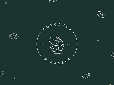 Logo for Cupcakes & Bagels branding design flat graphic design logo