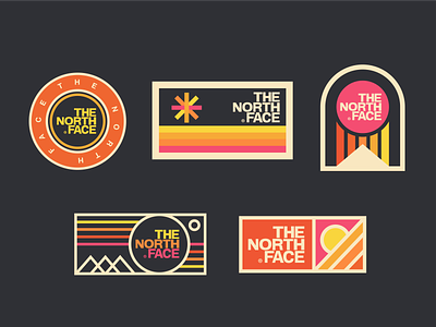 The North Face Badges badge logo mountains outdoors rainbow retro sticker the north face thick lines vintage