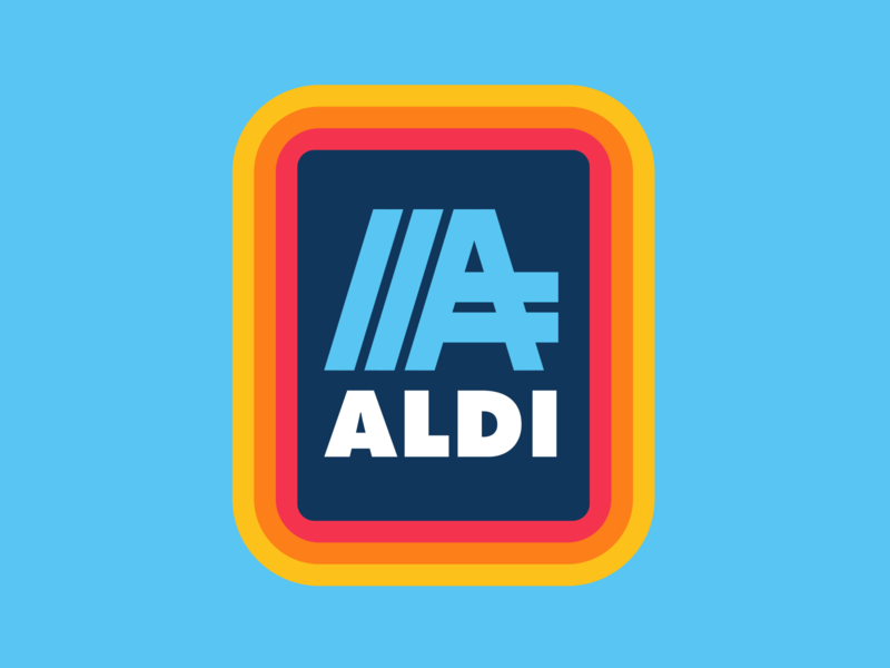 Aldi Redesign badge grocery store logo rebrand rebranding redesign retro simple logo thick lines