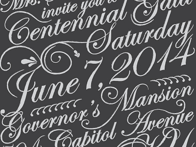 Kentucky Governor's Gala Invitation invitation script type typography