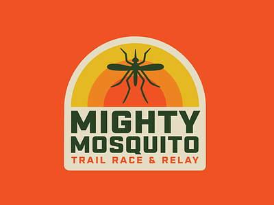Mighty Mosquito Trail Race & Relay 100 miles badge logo race race logo retro running thick lines trail runner trail running ultramarathon