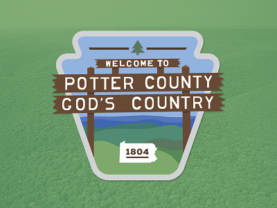 Potter County, PA badge logo pa pennsylvania potter sticker
