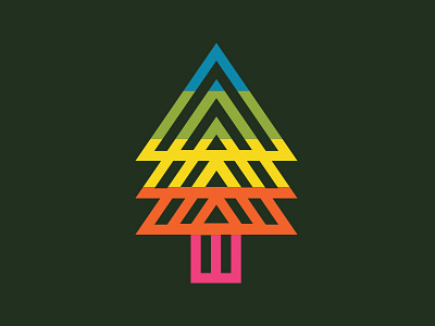 Colorful Tree camping colors forest icons national parks parks rainbow stickers trails tree logo trees
