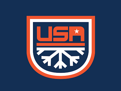 USA Winter Olympics Badge badge design cotton bureau curling snowboarding speed skating thick lines usa winter olympics