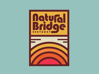 Natural Bridge State Resort Park apparel design badge hiking kentucky logo natural bridge outdoors retro state park thick lines