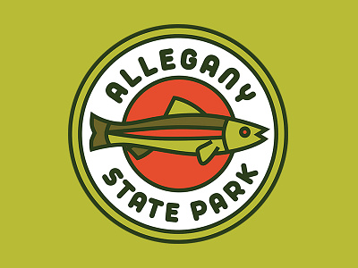Allegany State Park Sticker allegany state park badge design buffalo fish fishing outdoors badge outdoors patch outdoors sticker trout