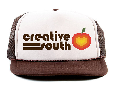 Creative South Trucker apparel creative south cs18 flat design georgia merch peach retro thick lines trucker hat vintage