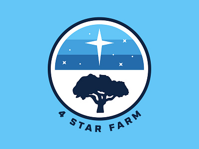 4 Star Farm badge design family farm farm logo outdoors logo patch design retro logo stars thick lines tree vintage design