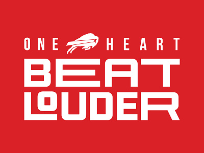 One Heart Beat Louder Logo buffalo buffalo bills football football logo heart nfl sports branding sports design sports logo type