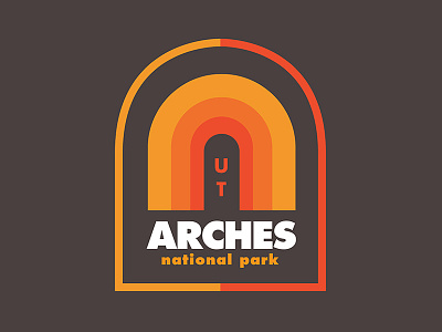 Arches Badge arches arches national park badge design hiking moab national parks outdoors patch design thick lines utah