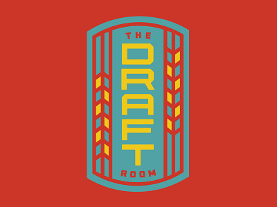 The Draft Room art deco badge beer label beer logo craft beer logo neon patch retro shield vintage