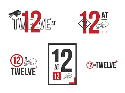 12 at 12 Logos buffalo bills clean football invitation logo logo design lunch modern red sports design suite typography