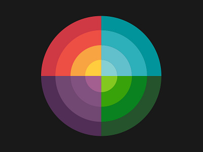 Color Wheel bright colors circle color wheel illustration layers logo prism retro spectrum sunset target thick lines