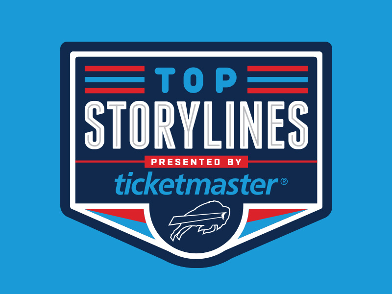 Top Storylines - Buffalo Bills flat broadcast logo stripes badge design ticketmaster logo nfl football sports logo buffalo bills sports design sports buffalo