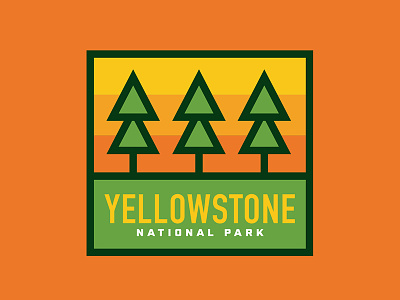 Yellowstone National Park Patch badge design illustration logo national parks outdoor badge outdoor patch outdoors retro thick lines vintage yellowstone